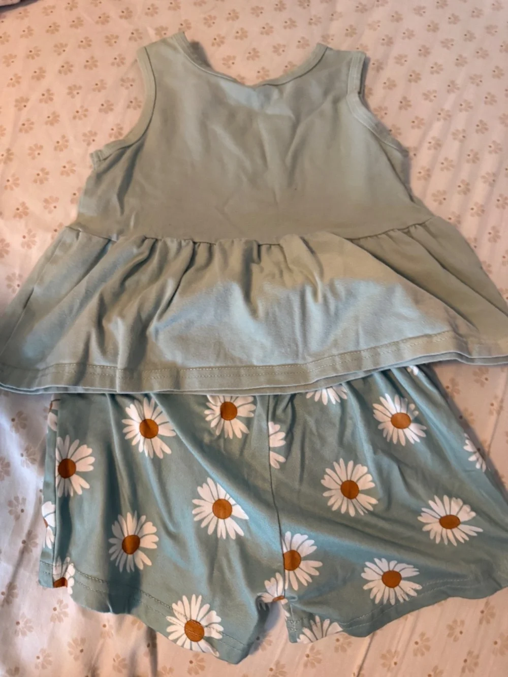 Girls 3-4T Sage Green Daisy Top 2 Piece Outfit Set